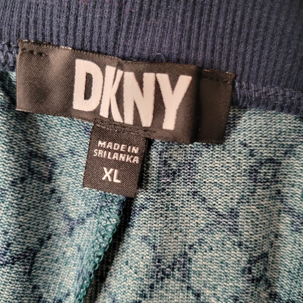 DKNY Womens Teal Logo Print Henley Top and Wide Leg Pajama Set XL New Lounge - Picture 11 of 16